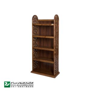 قفسه کتاب چوبی ، کتابخانه ، ویترین ، گنجه و دکور صنایع چوب ساج مدل 632