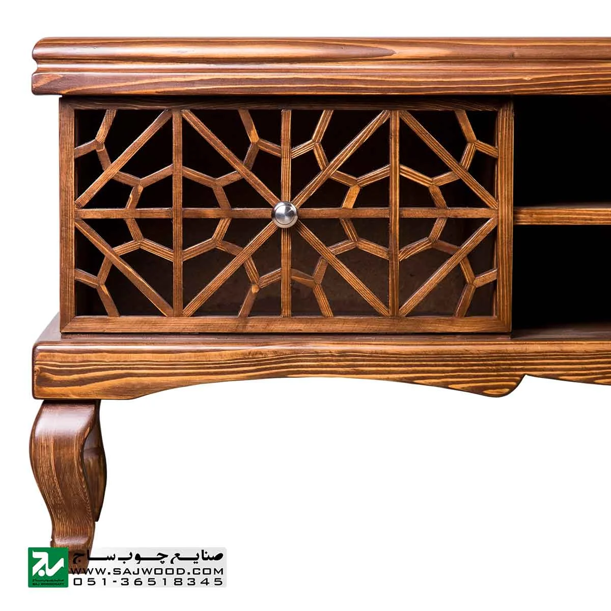 میز ال سی دی و تلویزیون LCD / LED سنتی چوبی صنایع چوب ساج مدل 321