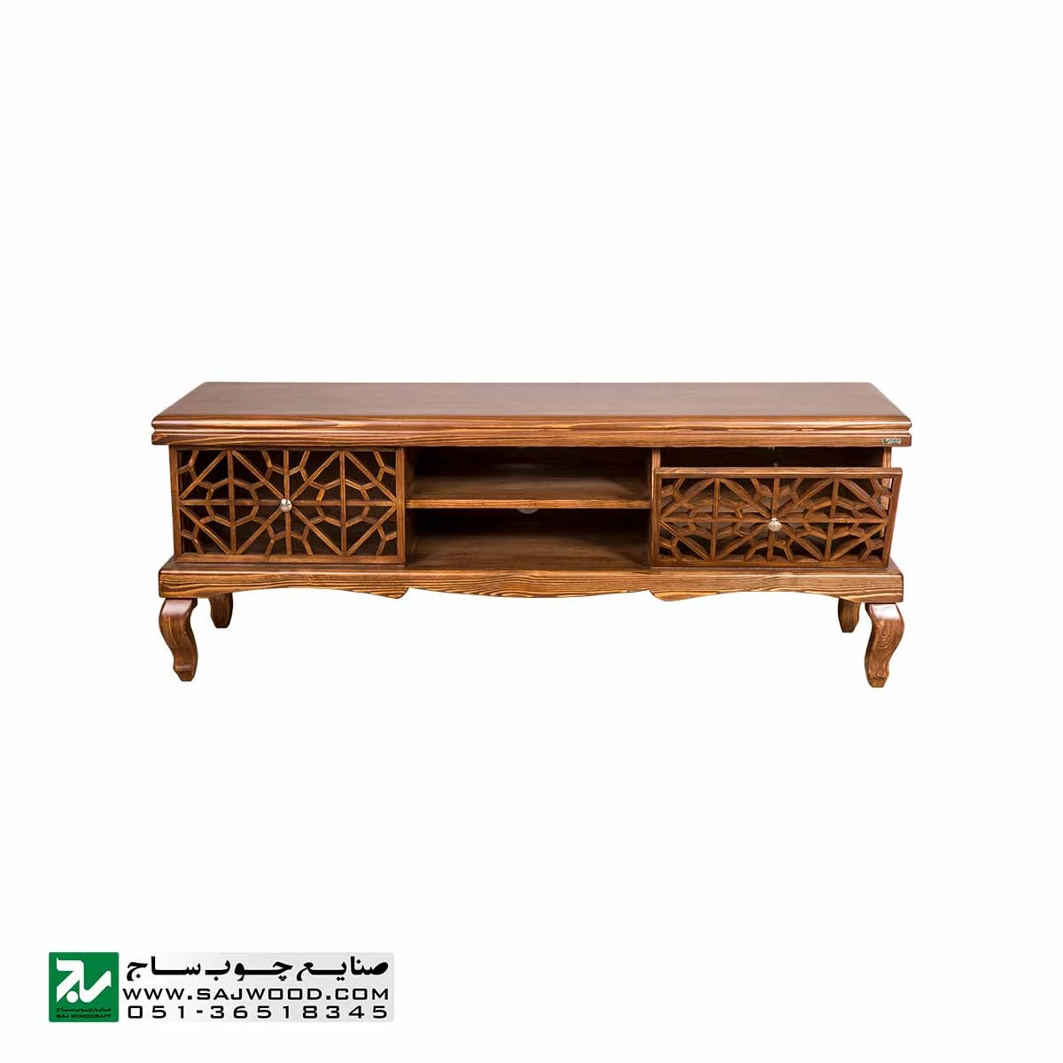 میز ال سی دی و تلویزیون LCD / LED تمام چوب صنایع چوب ساج مدل 321