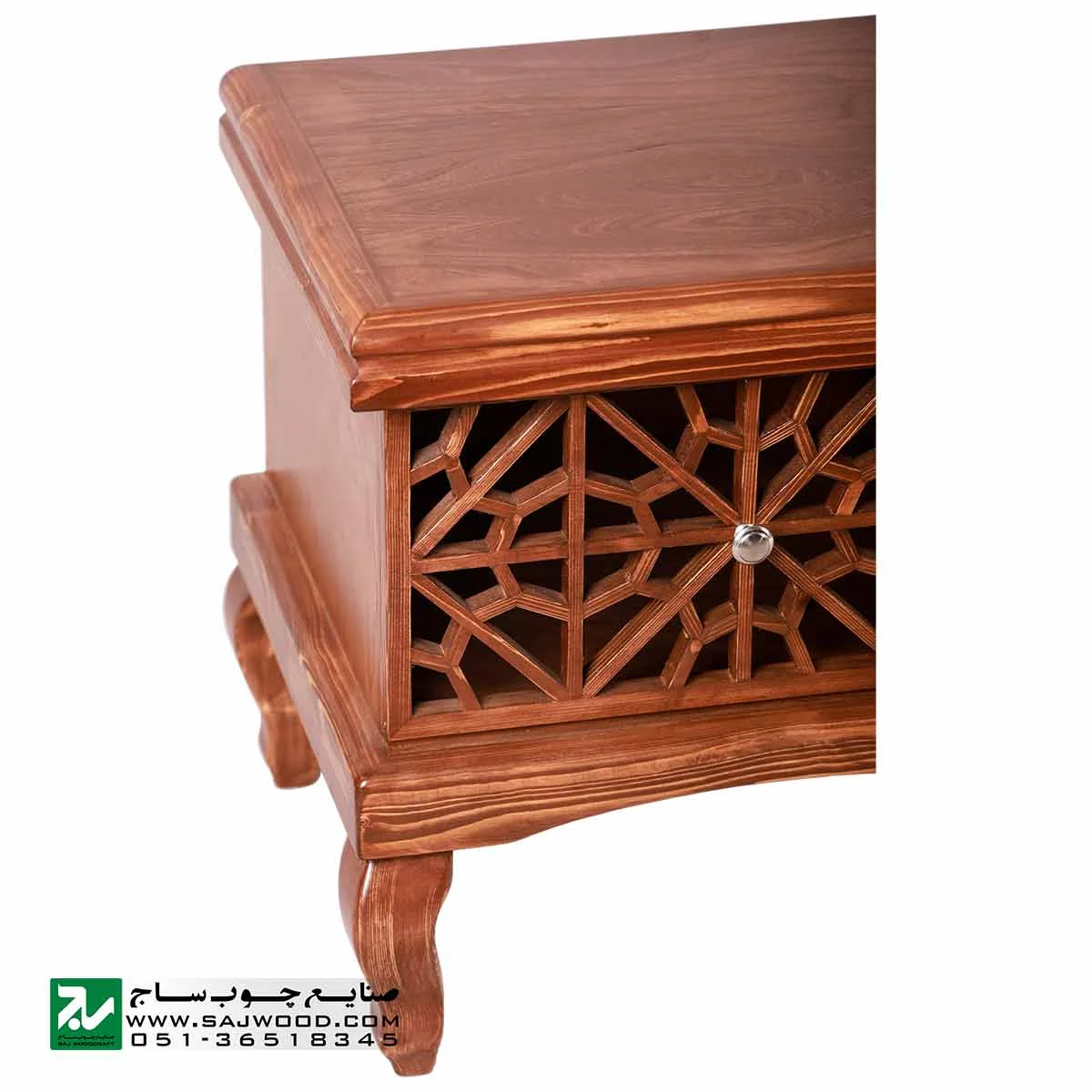 میز ال سی دی و تلویزیون LCD / LED تمام چوب کلاسیک صنایع چوب ساج مدل 321