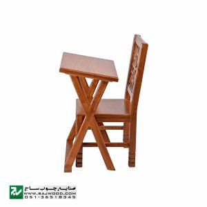میز و صندلی چوبی نماز ، تحریر صنایع چوب ساج مدل 642