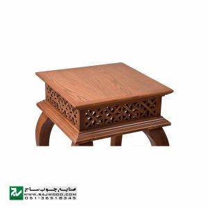 میز تلفن و خاطره چوبی ، دکوری ، آباژور کلاسیک صنایع چوب ساج مدل 306