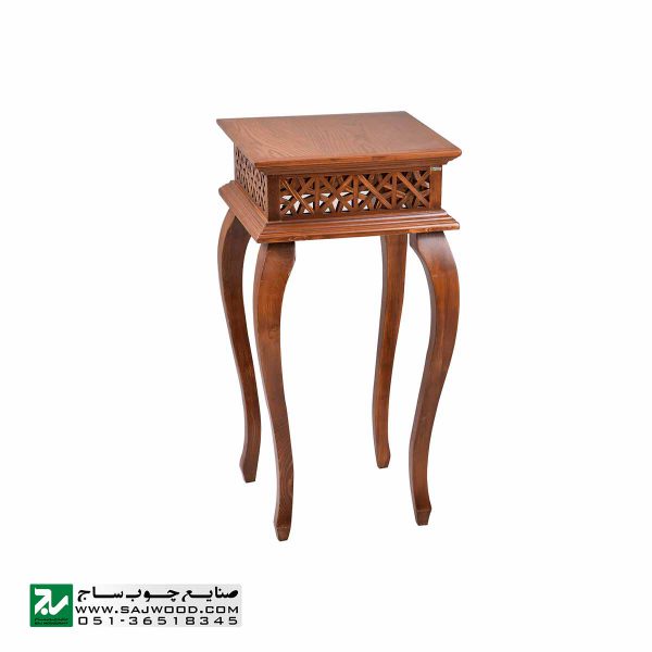 میز خاطره و تلفن چوبی ، دکوری ، آباژور کلاسیک صنایع چوب ساج مدل 306