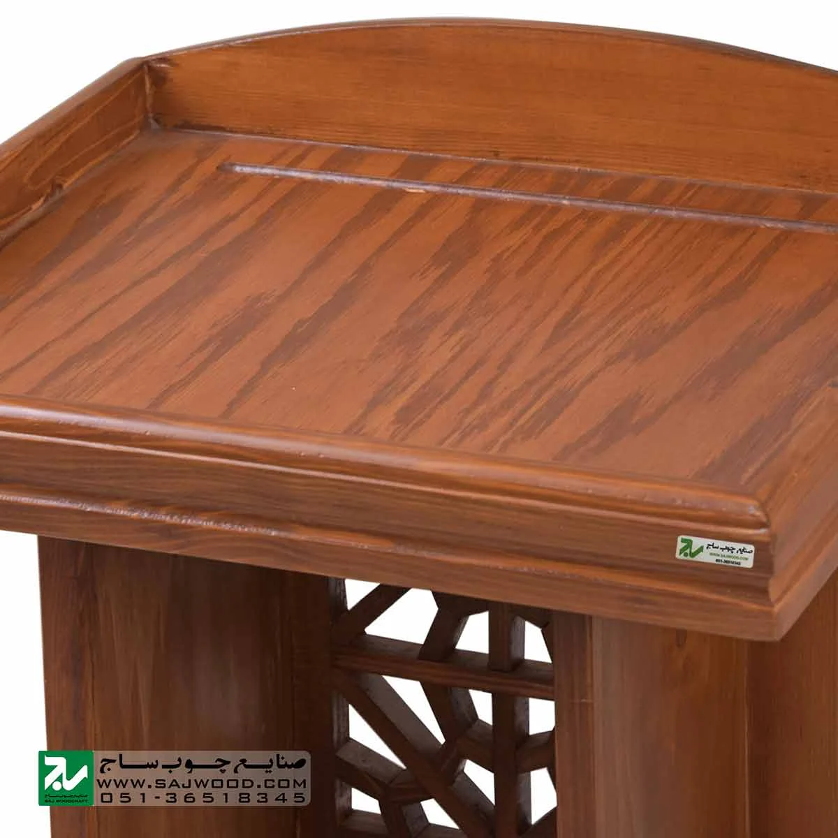 میز تریبون سخنرانی چوبی سنتی ایستاده صنایع چوب ساج مدل 315