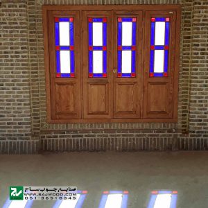 پنجره شیشه رنگی ارسی سنتی چوبی صنایع چوب ساج مدل W203