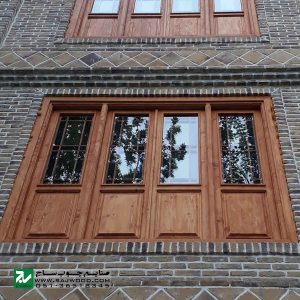 پنجره سنتی شیشه رنگی ارسی چوبی صنایع چوب ساج مدل W203