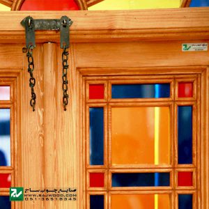 پنجره سنتی چوبی ارسی شیشه رنگی صنایع چوب ساج مدل W201