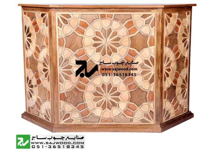 کانتر چوبی میز پیشخوان سنتی گره چینی سمن کد 317