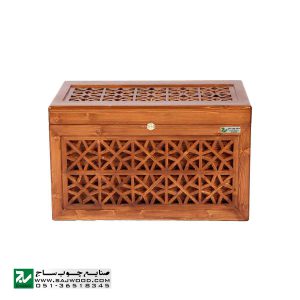 صندوقچه جواهرات چوبی و جعبه تزیینی سنتی صنایع چوب ساج مدل 609
