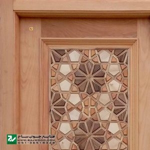 درب سنتی چوبی ورودی اماکن مذهبی ،مسجد،امامزاده صنایع چوب ساج مدل C10