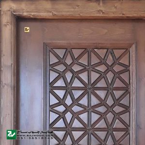 درب سنتی چوبی ورودی اماکن زیارتی ،مسجد،نمازخانه صنایع چوب ساج مدل M5