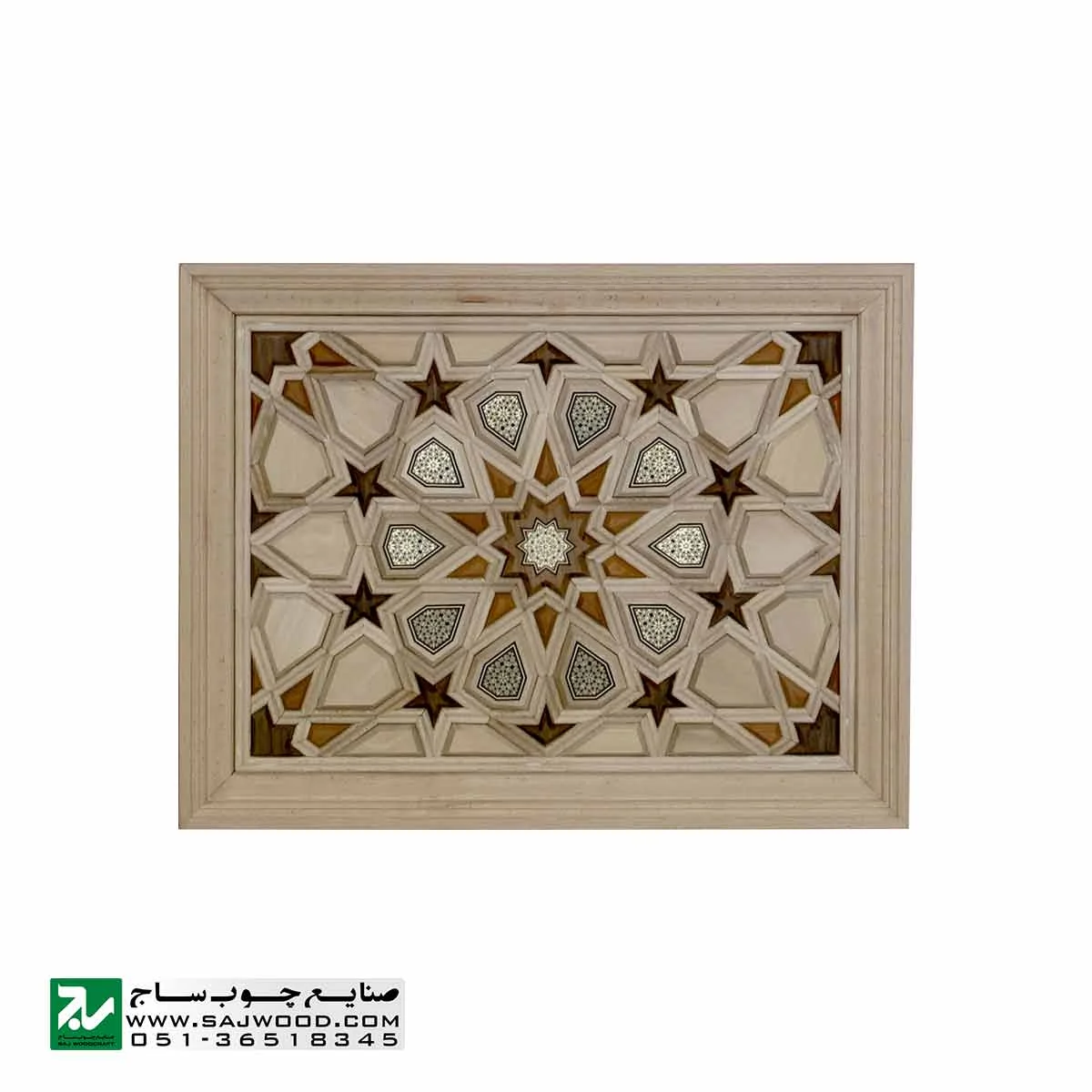 درب چوبی گره چینی ورودی مسجد مدل T10KH