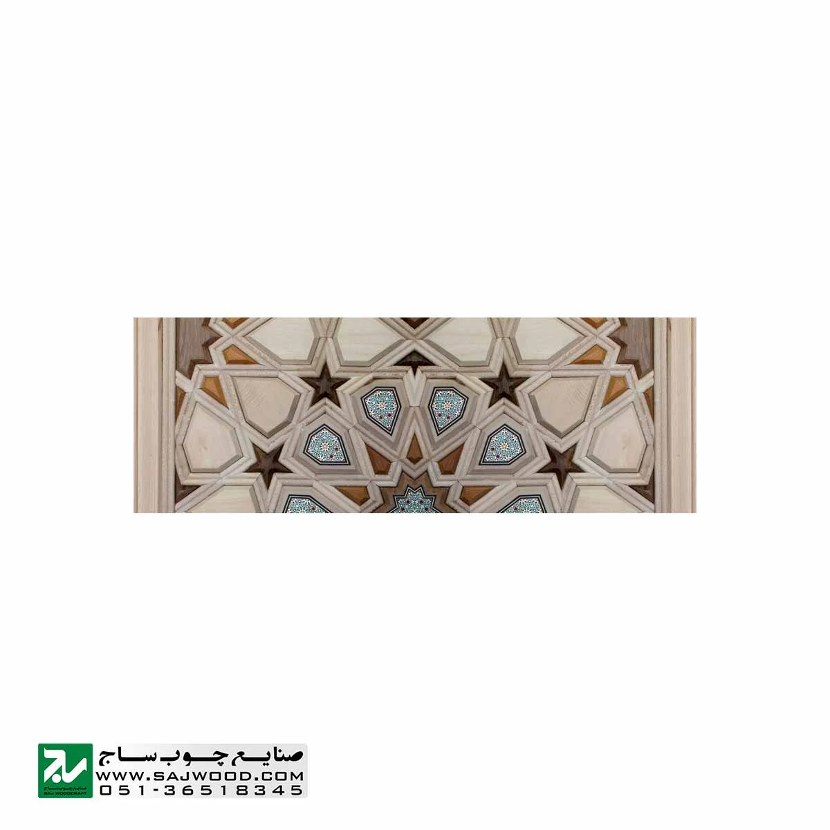 درب چوبی گره چینی ورودی مسجد مدل T10KH