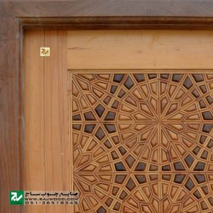 درب سنتی چوبی ورودی حسینیه ،مسجد، اماکن متبرکه صنایع چوب ساج مدل T12