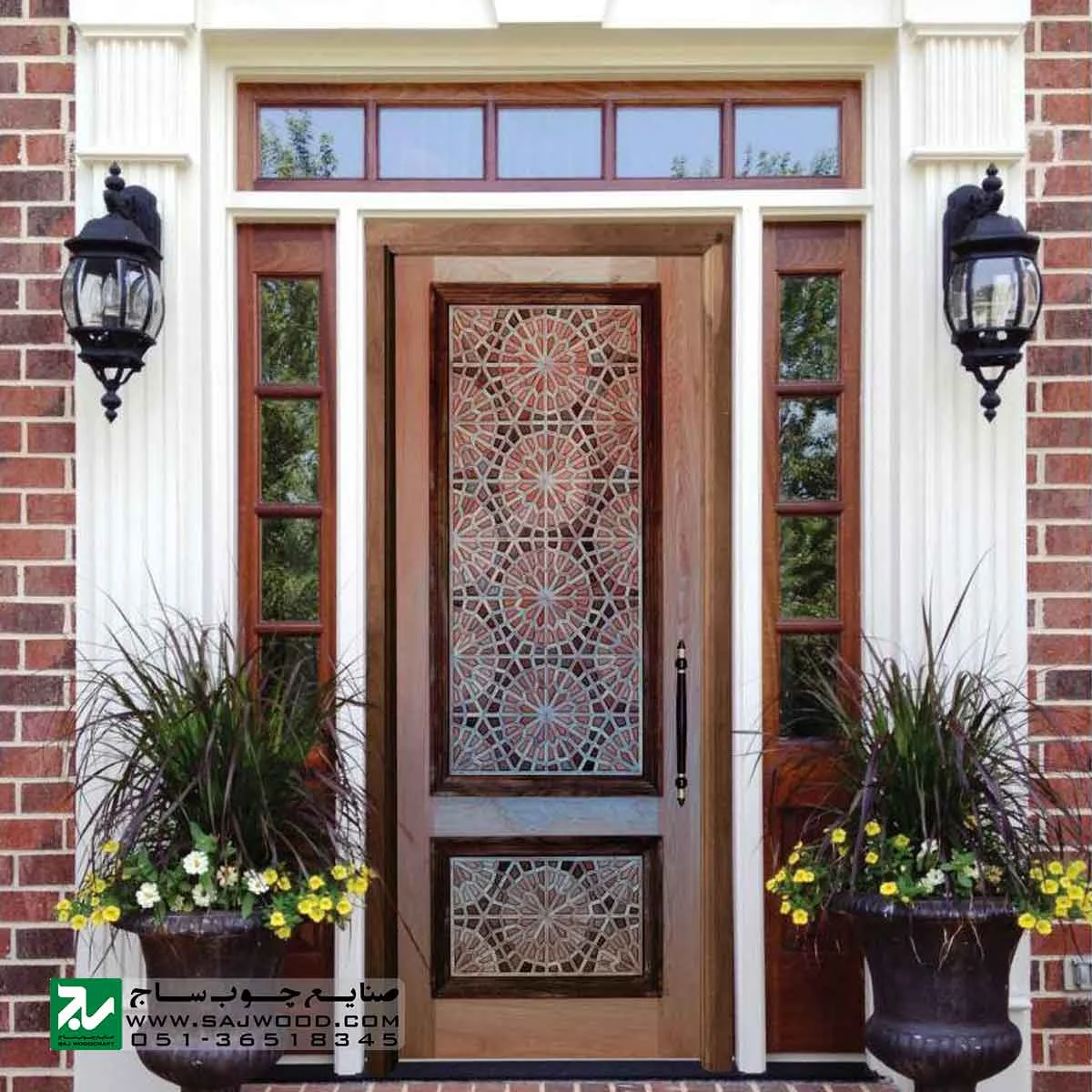 درب سنتی ورودی حسینیه ،مسجد، اماکن متبرکه صنایع چوب ساج مدل T12