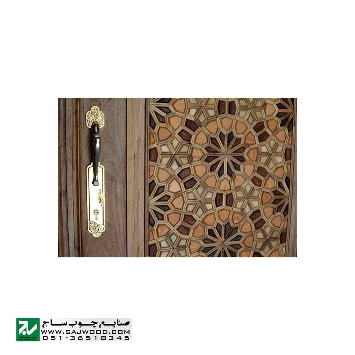 درب چوبی ورودی آپارتمان و ساختمان ، ویلا سنتی صنایع چوب ساج مدل T12A