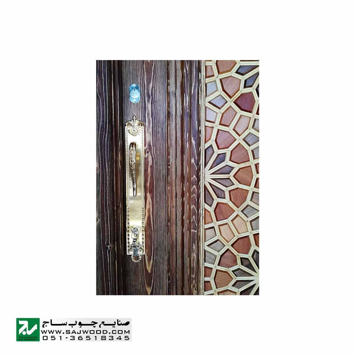 درب ورودی هتل چوبی ، آپارتمان و ساختمان سنتی صنایع چوب ساج مدل T12B