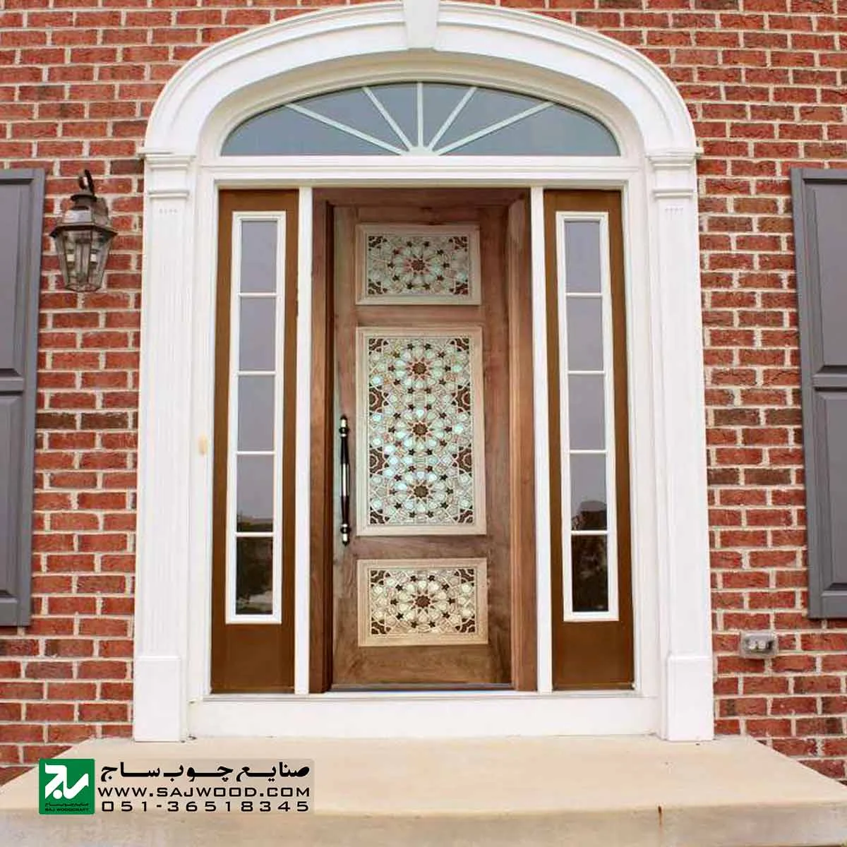 درب سنتی ورودی نمازخانه ،مسجد،اماکن متبرکه صنایع چوب ساج مدل TCG10