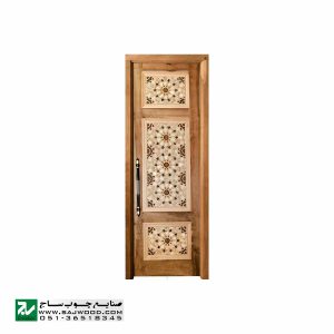 درب چوبی ورودی نمازخانه ،مسجد،امامزاده سنتی صنایع چوب ساج مدل TCG10