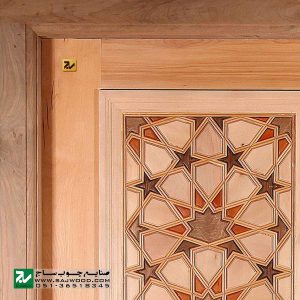 درب سنتی چوبی ورودی امامزاده ، مسجد ، نمازخانه صنایع چوب ساج مدل TT10