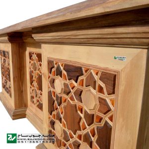 میز اداری و مدیریتی چوبی سنتی صنایع چوب ساج مدل 327