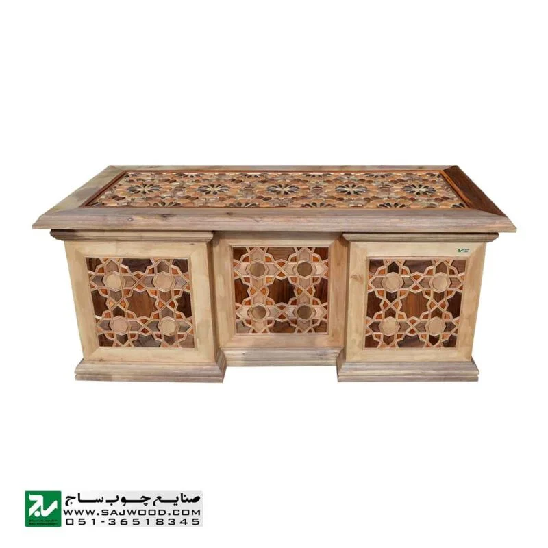 میز اداری و مدیریتی چوبی کلاسیک صنایع چوب ساج مدل 327