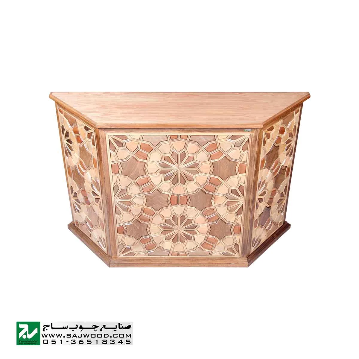 میز کانتر و پیشخوان چوبی سنتی صنایع چوب ساج مدل 317