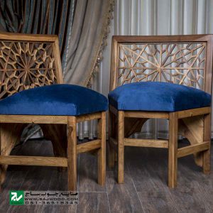 میز و صندلی غذا خوری تمام چوب کلاسیک صنایع چوب ساج مدل 328