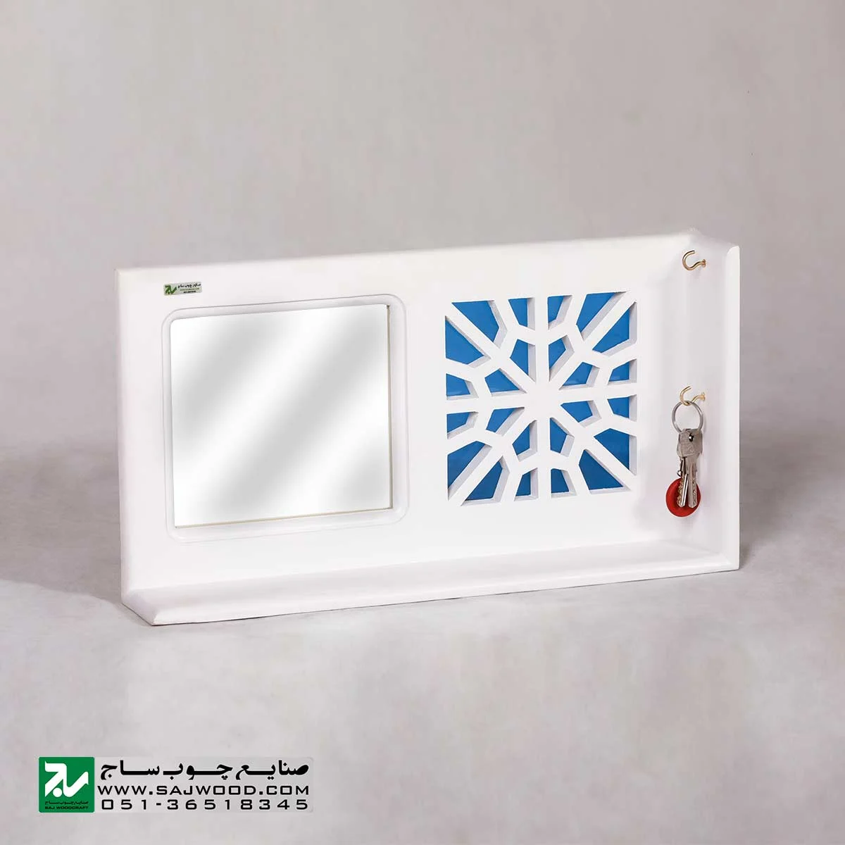 جا کلیدی و شلف دیواری چوبی سنتی صنایع چوب ساج مدل 612