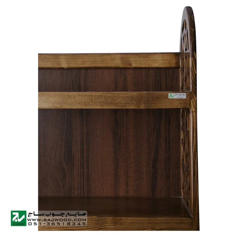 کتابخانه گنجه دار، قفسه کتاب چوبی ، ویترین دکوری صنایع چوب ساج مدل 633