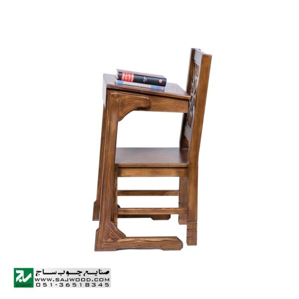 میز و صندلی نماز چوبی و تحریر صنایع چوب ساج مدل 650