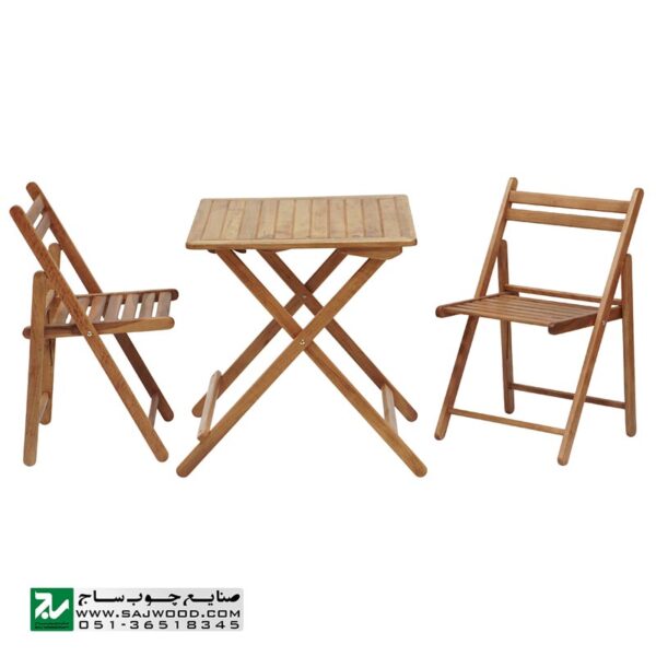 میز و صندلی چوبی ناهار خوری صنایع چوبی ساج مدل 324