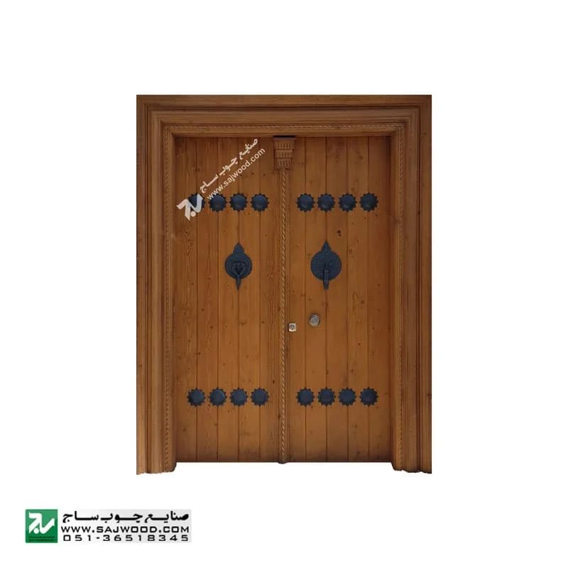 درب چوبی سنتی صنایع چوب ساح مدل S12 با طراحی ایرانی اصیل