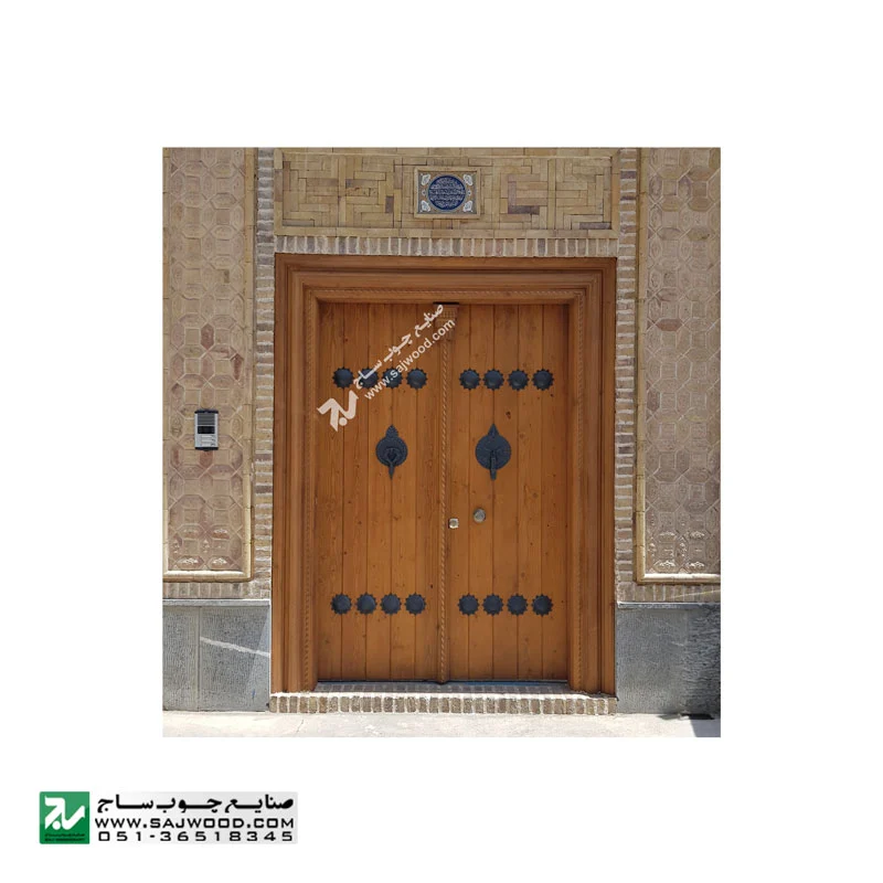 درب چوبی سنتی صنایع چوب ساح مدل S12 با طراحی ایرانی اصیل
