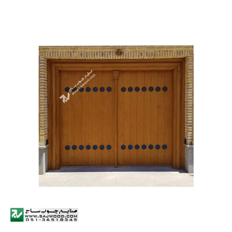 درب چوبی سنتی صنایع چوب ساح مدل S13 با طراحی ایرانی اصیل