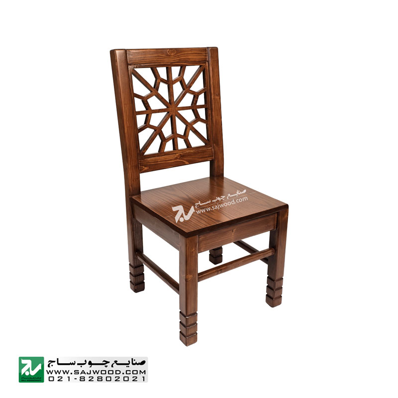 صندلی چوبی سنتی کشودار صنایع چوب ساج کد 332